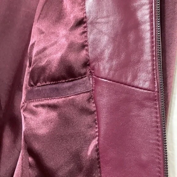 Pamela McCoy Collection Purple Leather Longline Jacket - Picture 12 of 12